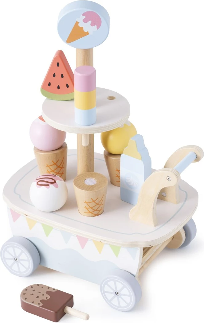 Leseni voziček za sladoled PROMIS LD04, večbarven