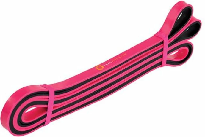 Elastični odporni trak za vadbo, HMS GU06, roza/črn, 13x5x2250 mm
