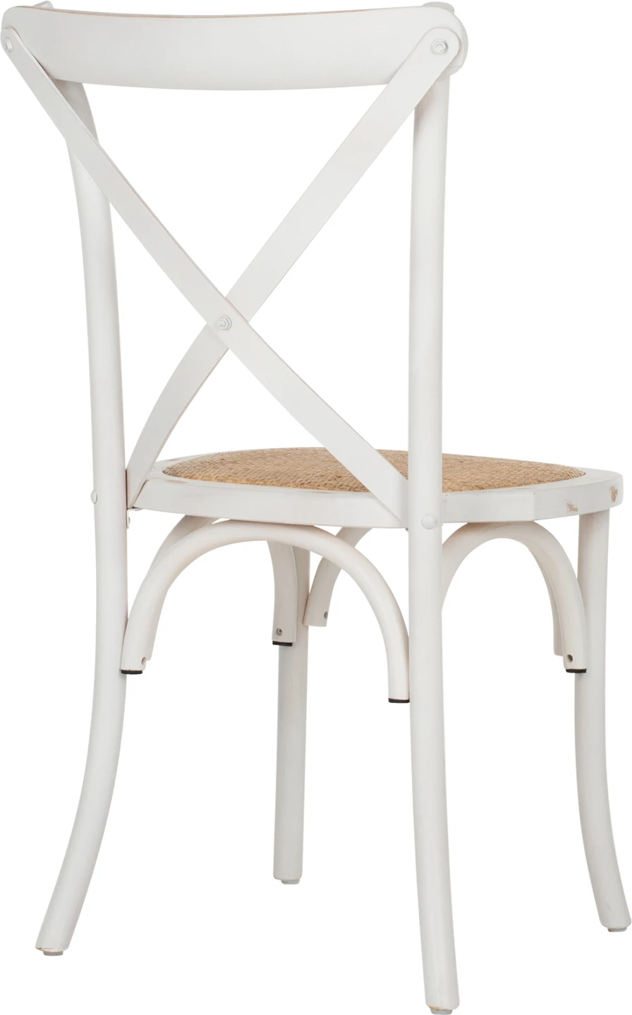 Stol Owen zložljiv lesen iz bukovega lesa v barvi bele pranja s križanim hrbtom FH8575.04 45x55,5x90 cm