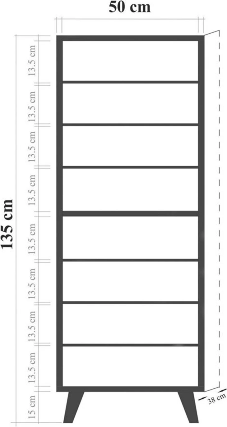 Omara za čevlje ALVARO FH8954.11 melamin v teksturi sonama-kamen 50Χ38Χ135Hcm