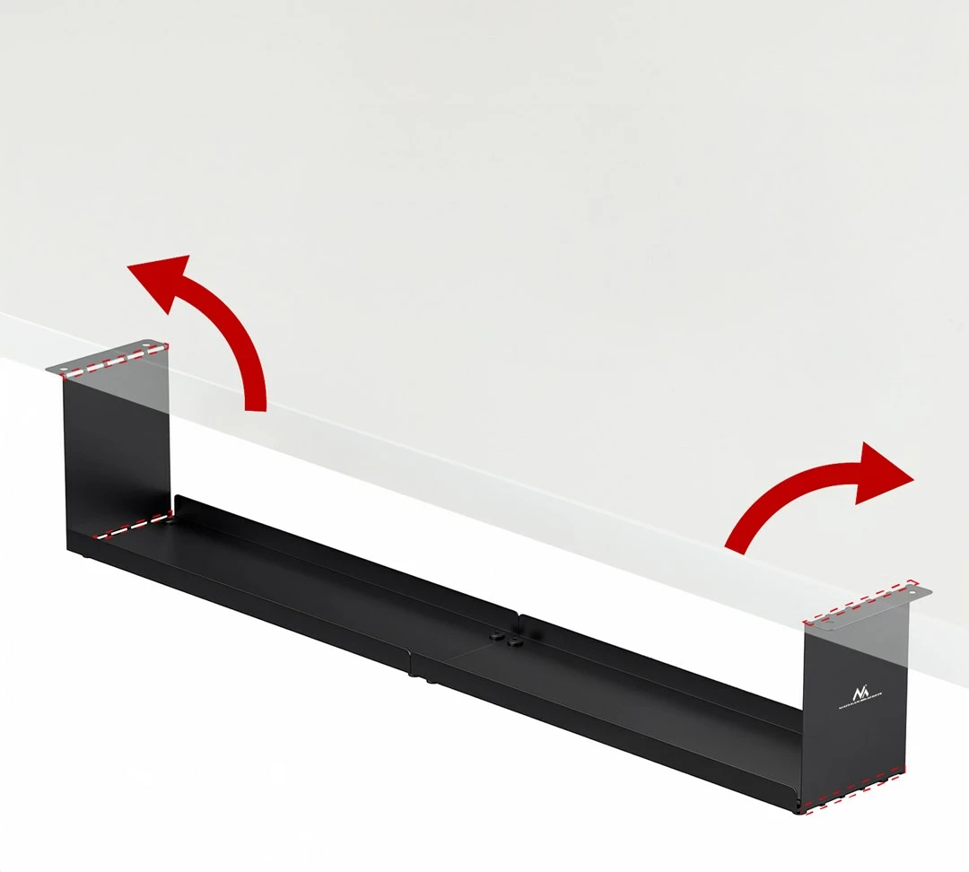 Organizator kablov pod pisalno mizo Maclean MC-107 B, jeklo, črn