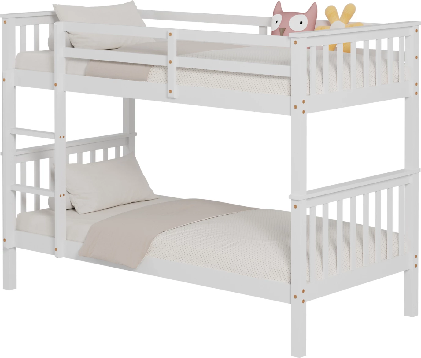 Pograd za otroke LANTAI FH682.03 iz borovega lesa v beli barvi - vzmetnice 190x90 cm