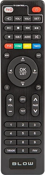 DVB‑T2 dekoder BLOW 8000FHD Premium, Full HD, H.265 HEVC, z daljinskim upravljalnikom, črn