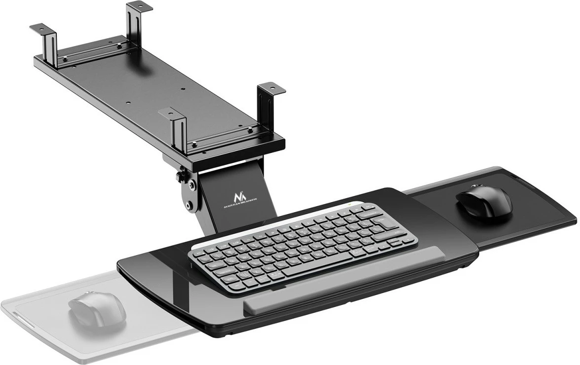 Držalo za tipkovnico, nastavljivo, pod mizo, črno Maclean MC-156 B