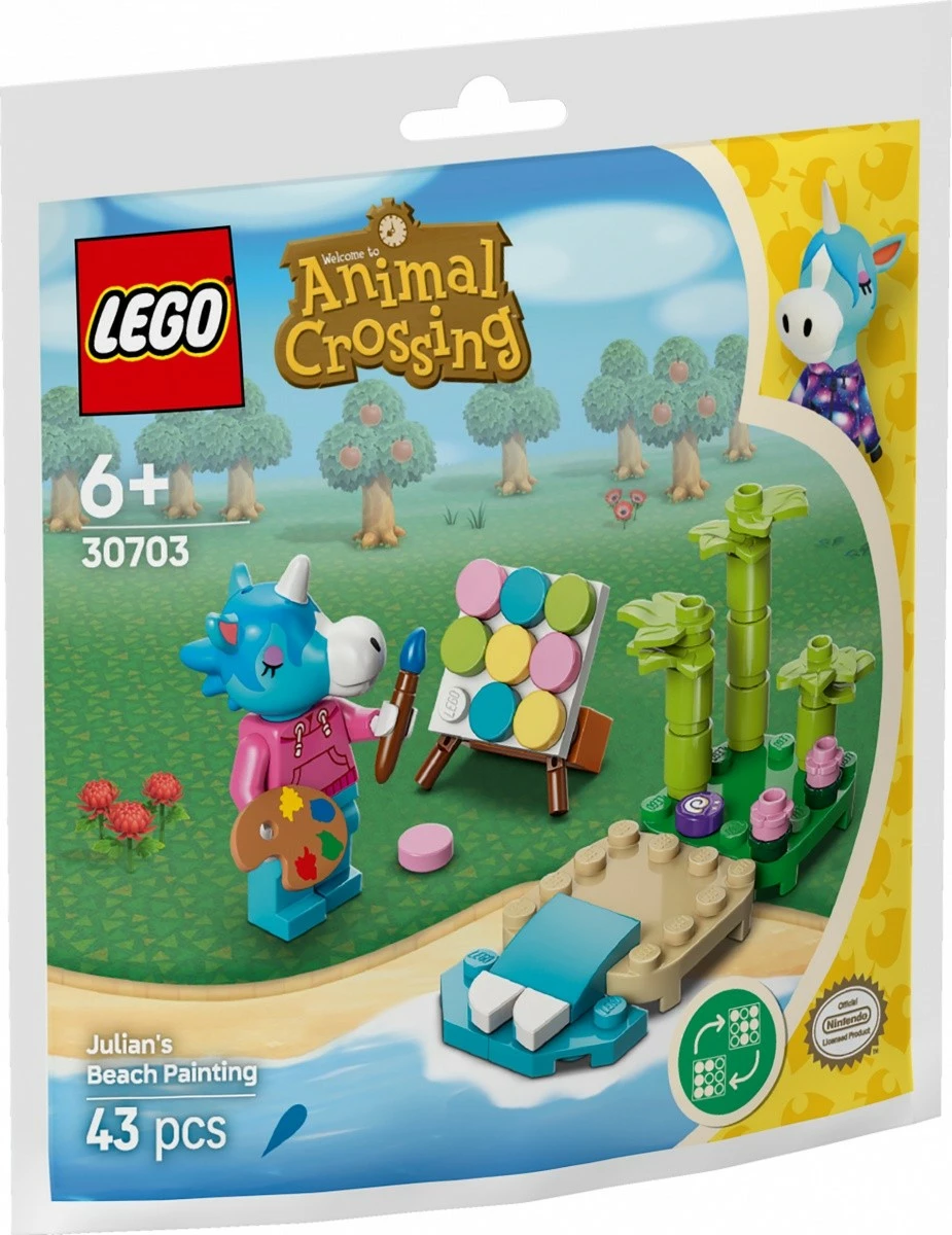 Prizor plaže z Julianom, komplet LEGO Animal Crossing 30703, 43 kosov