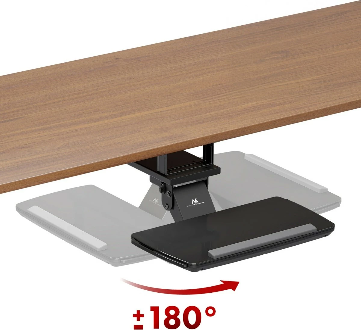 Držalo za tipkovnico, nastavljivo, pod mizo, črno Maclean MC-156 B