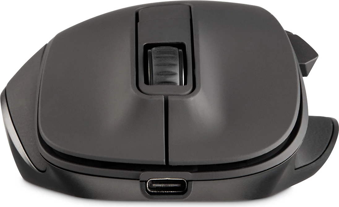 Brezžična miška Hama MW-500 V2, vgrajena polnilna baterija, 800/1200/1600 DPI, 2,4 GHz USB-A, za desničarje, črn