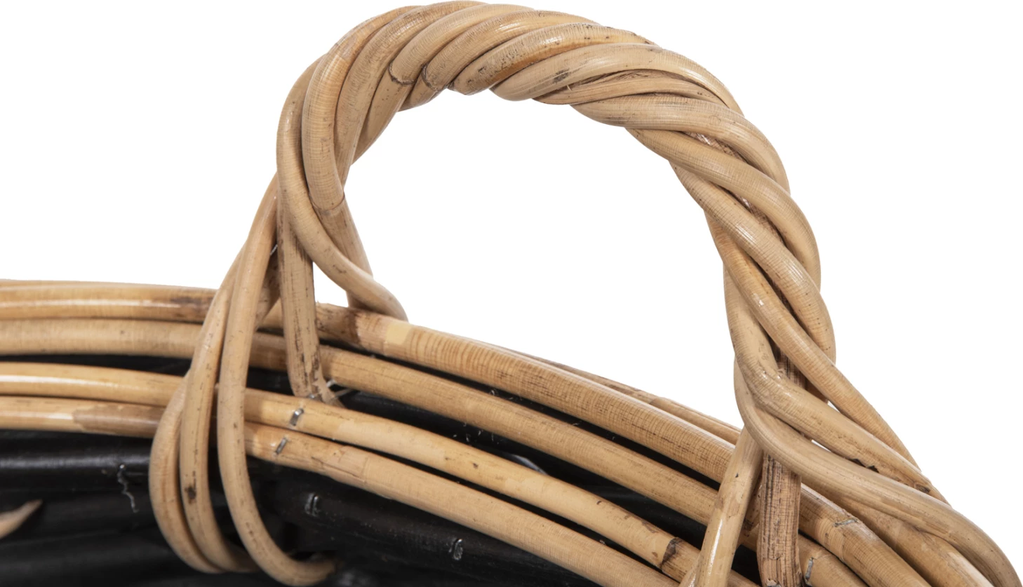 Talna košara POTTS FH4378 CL ratan v črni in naravni barvi Φ62x36Hcm