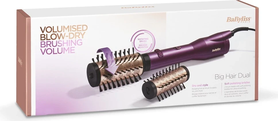 Stilska krtača za lase BaByliss AS950E, 650 W, rožnata