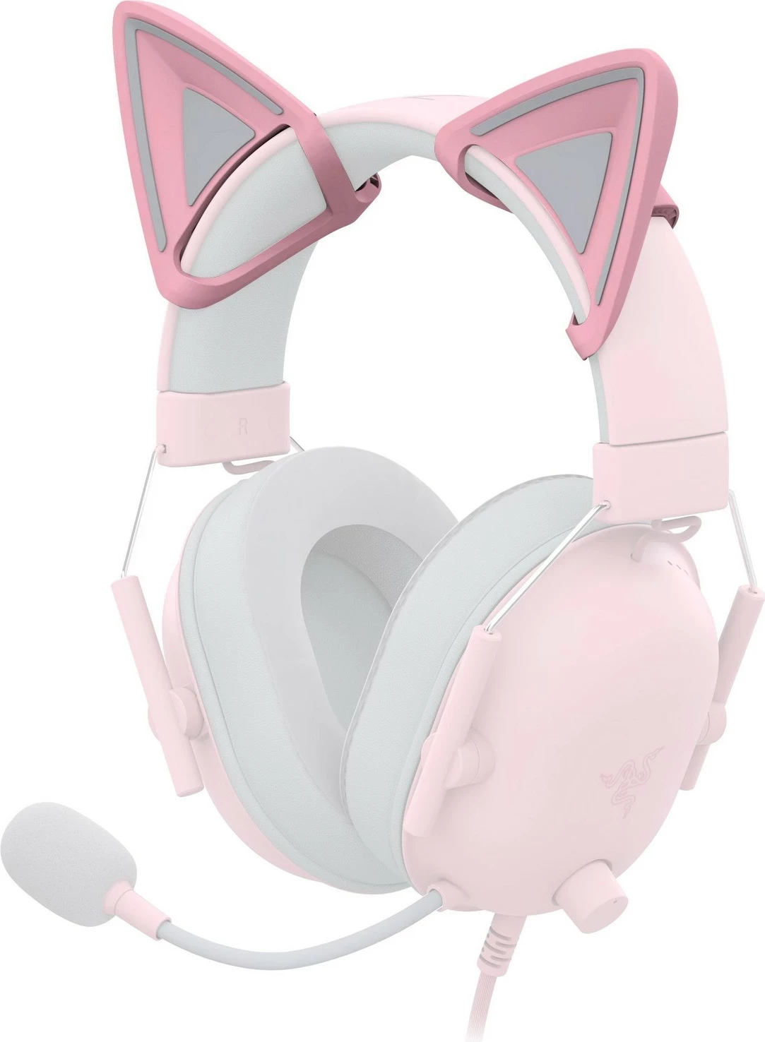 Slušalke z mačjimi ušesi za igralce, Razer Kitty Ears, rožnate