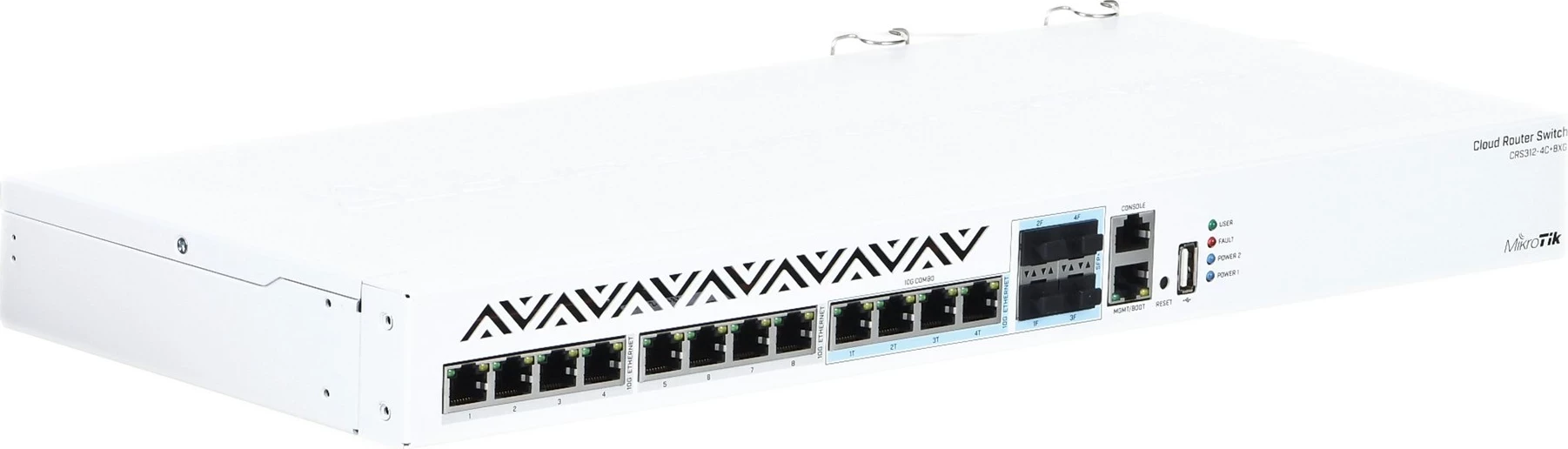 L3 preklopnik MikroTik CRS312-4C+8XG-RM, 10G Ethernet, bel