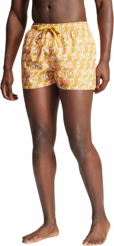 Kratke kopalne hlače FARM Rio 3-Stripes adidas za moške, rumene