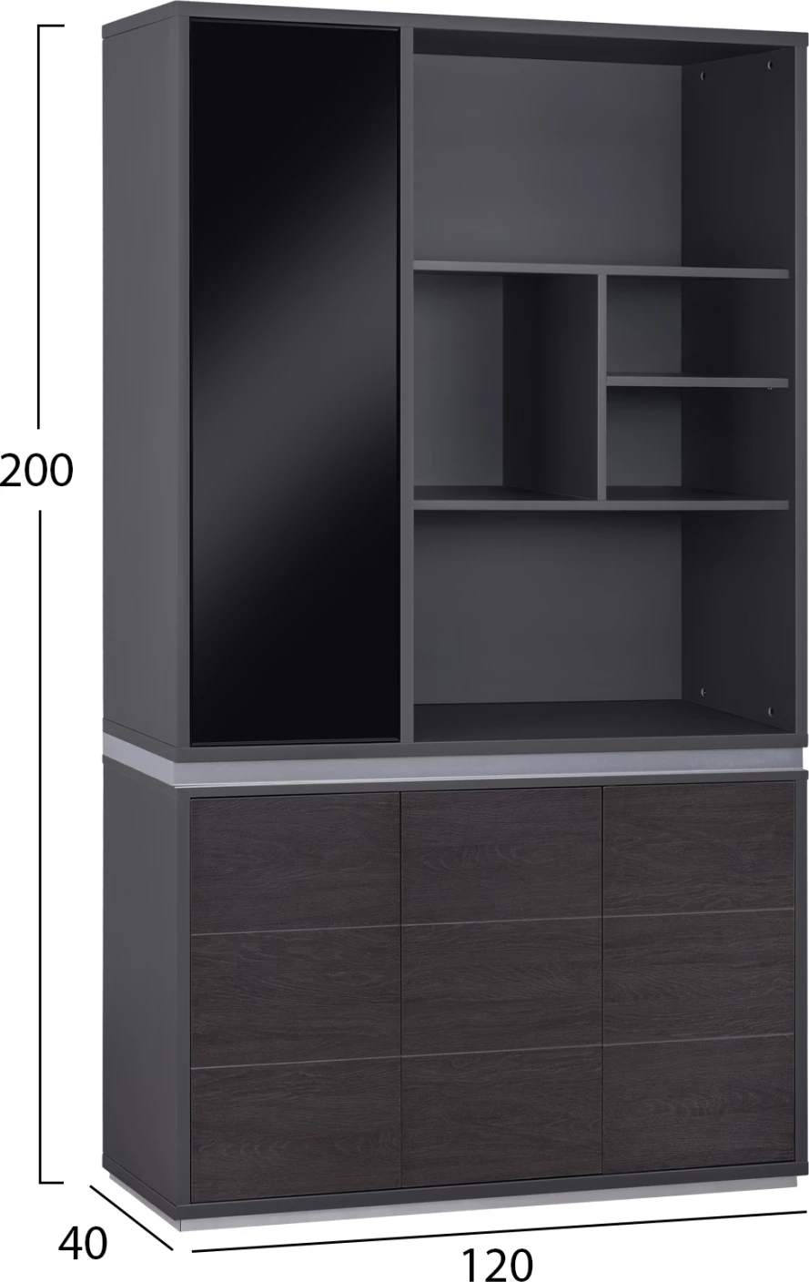 Profesionalna pisarniška knjižnica Rosewood FH2091L 120x40x200cm