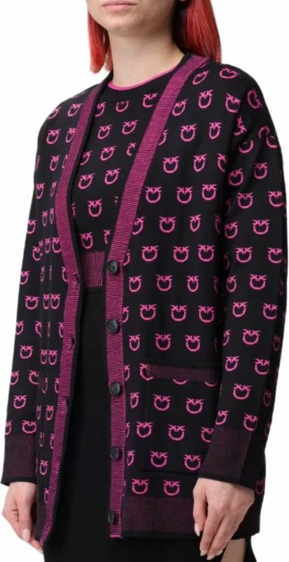 Pulover Lama Logo za ženske Pinko W 101562A112, vijolično-črn