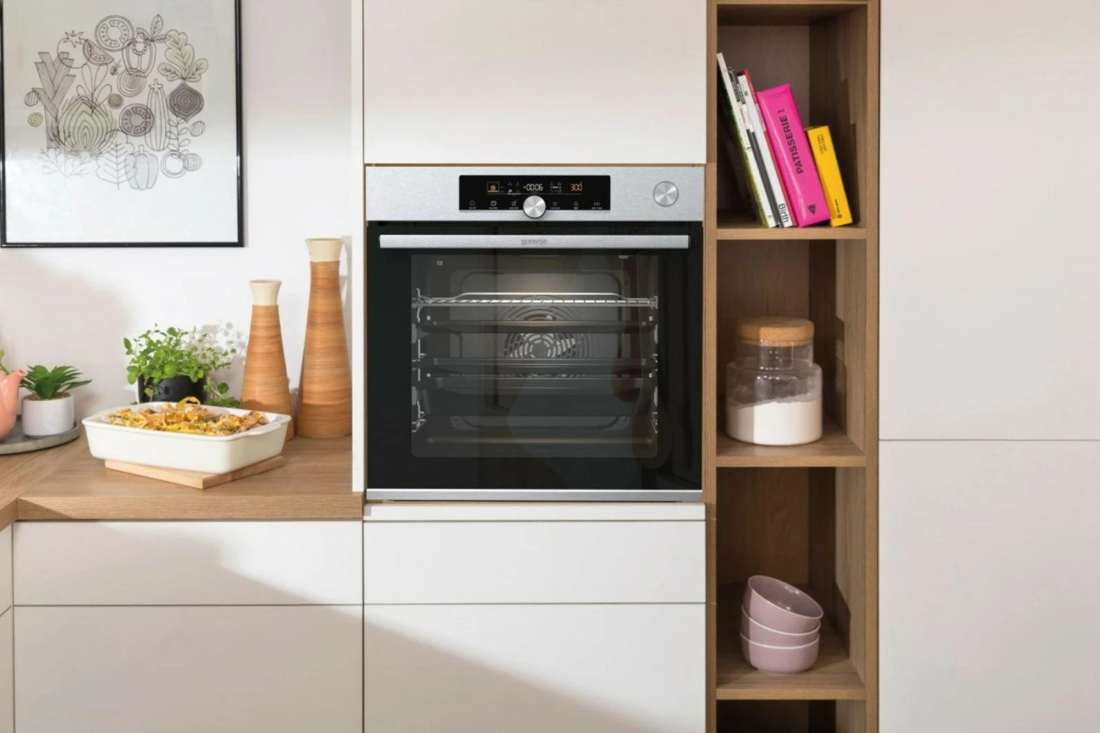 Pečica Gorenje BSA6747A04X, 77 L, inox, A+