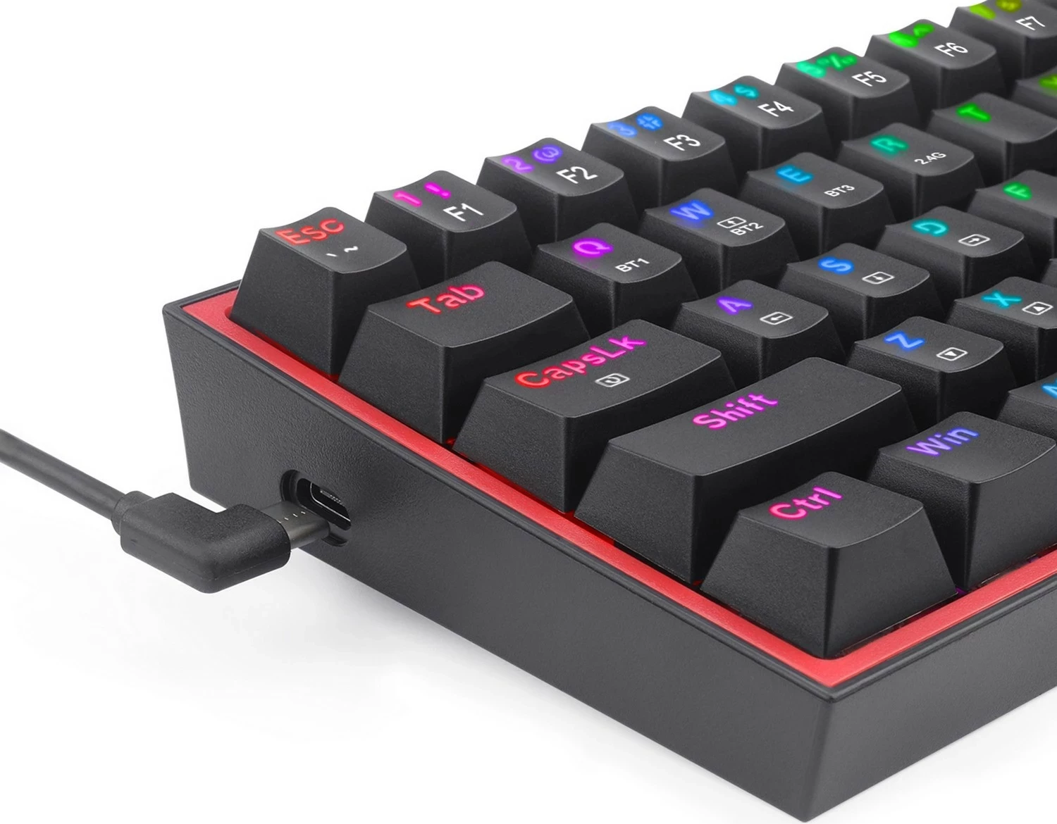 Mekani igralni/uradni RGB brezžični/žični tipkovnica Redragon K616 Fizz PRO, Red switch, črna