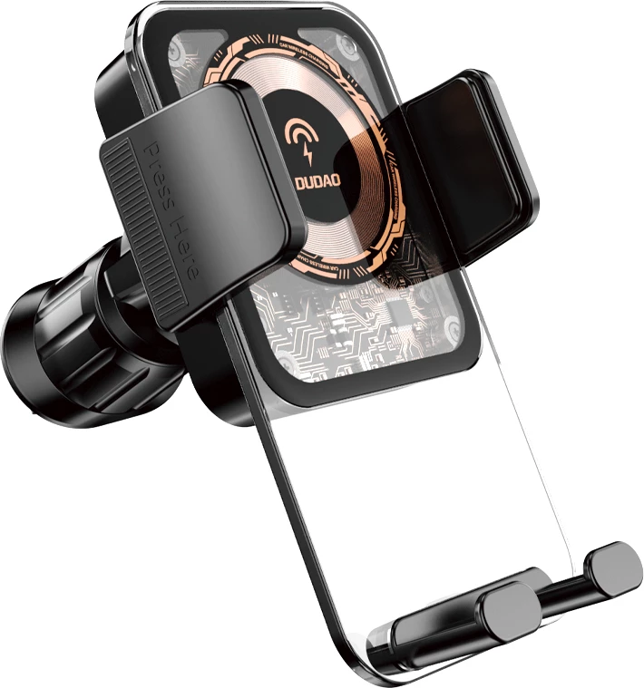 Nosilec za telefon z brezžičnim polnjenjem 15W Dudao F19, črn