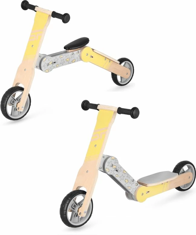 Dvofunkcijsko ravnotežno kolo in skiro za otroke Spokey WOO-RIDE MULTI, rumen