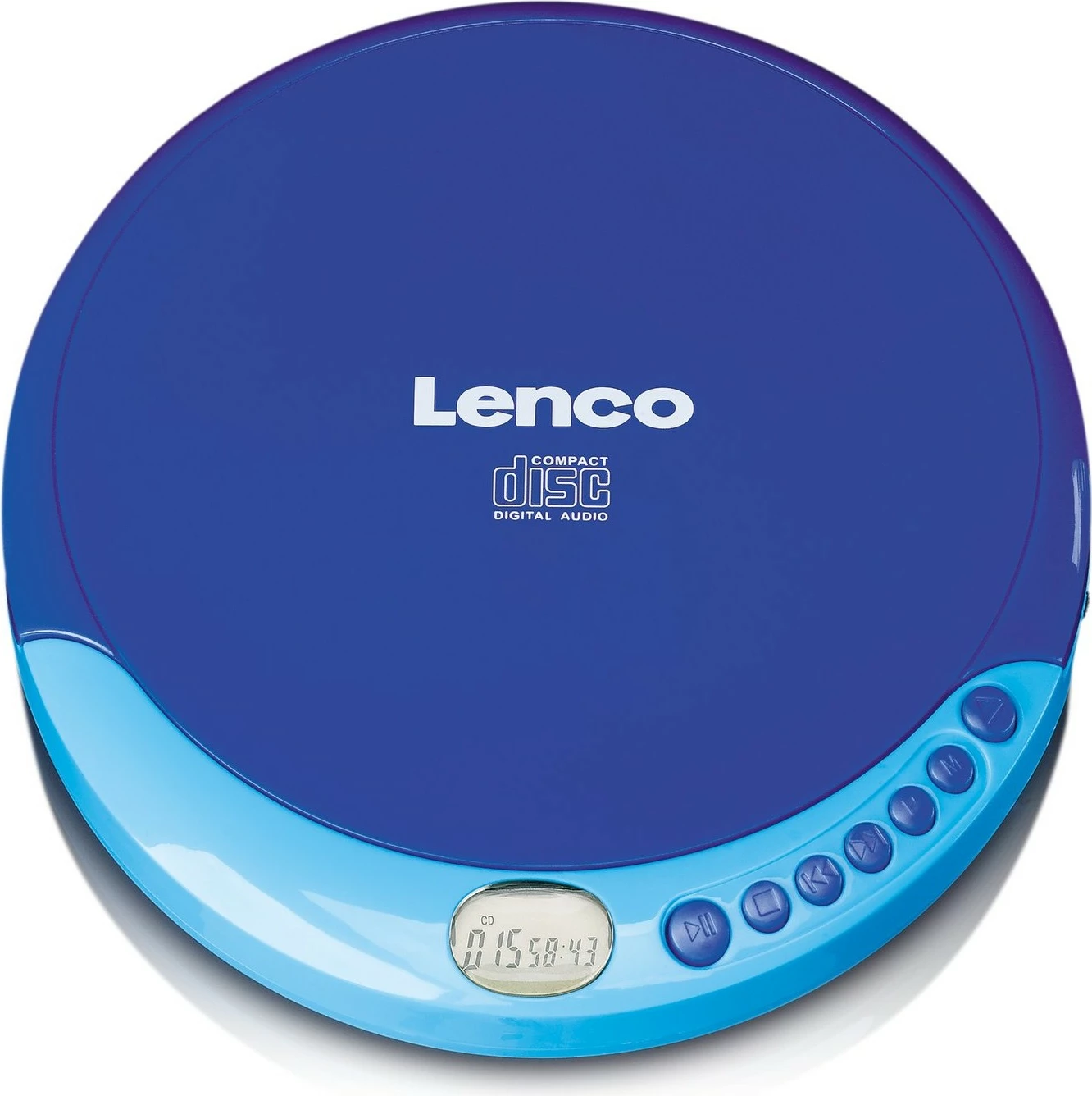 Prenosni CD predvajalnik Lenco CD-011, LCD, vgrajen zvočnik, slušalke, moder