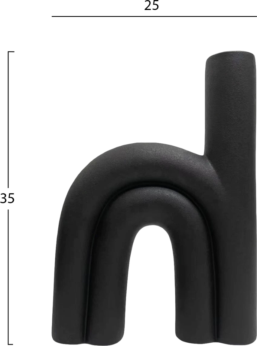 Keramična dekoracija za mizo ARCON FH4638.02 mat črna 25x6x35Hcm