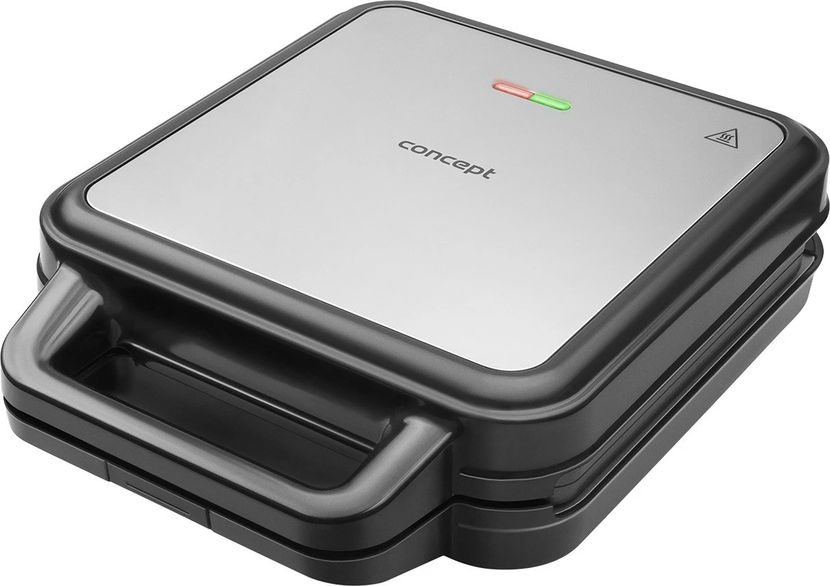 Toster 3-v-1 Concept SV3080, 1200 W, zamenljive XXL plošče, črn/nerjaveče jeklo