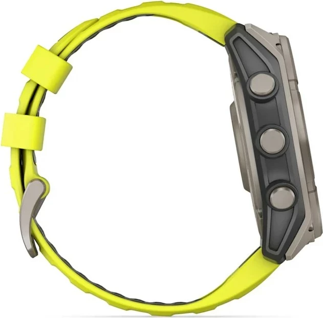 Pametna ura fenix 8, 51 mm, 32 GB, titanova, silikon pašček, neon rumena - Garmin