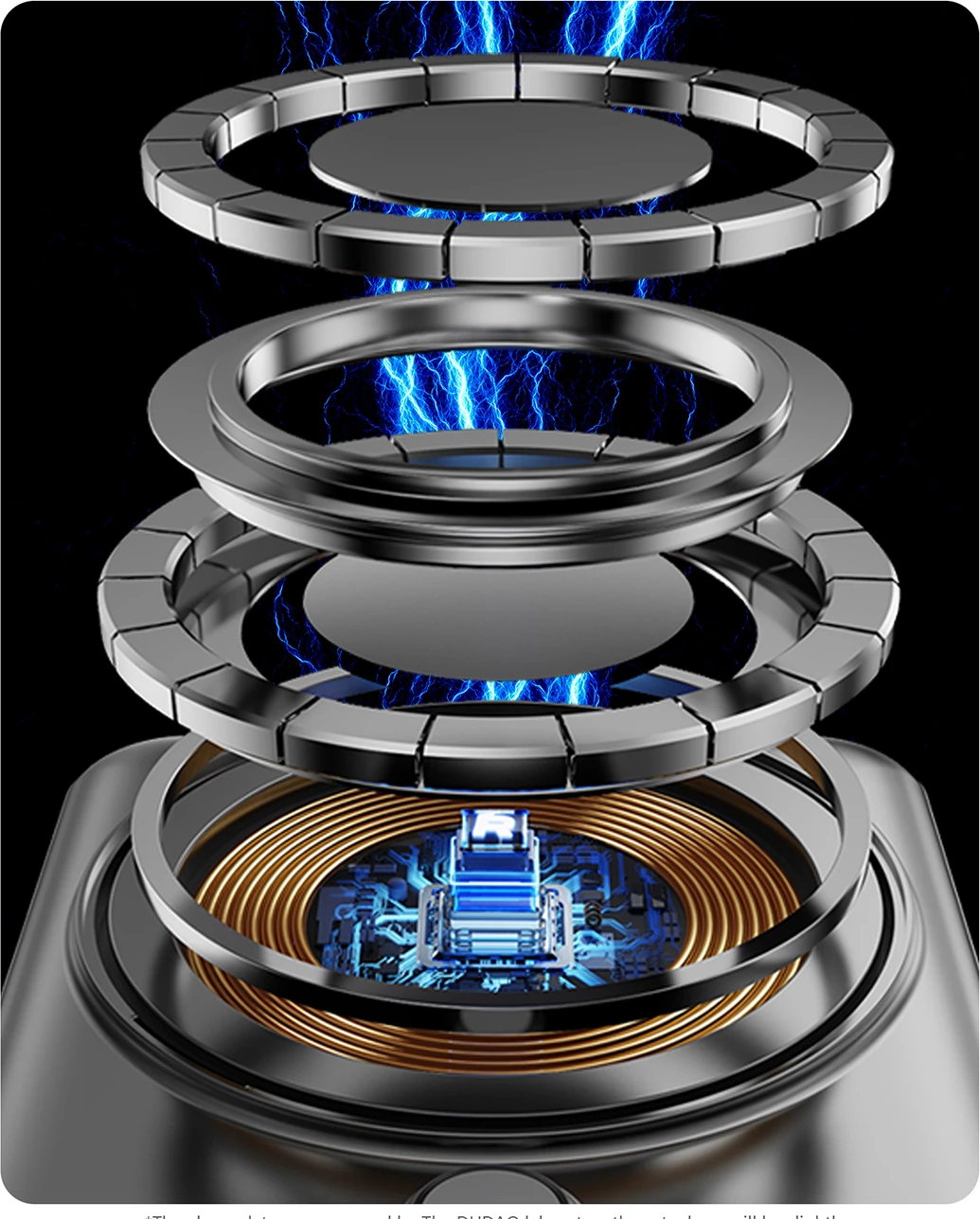 Prenosna baterija 10000 mAh, MagSafe, z integriranima kabloma USB-C in Lightning, Dudao K29, siva