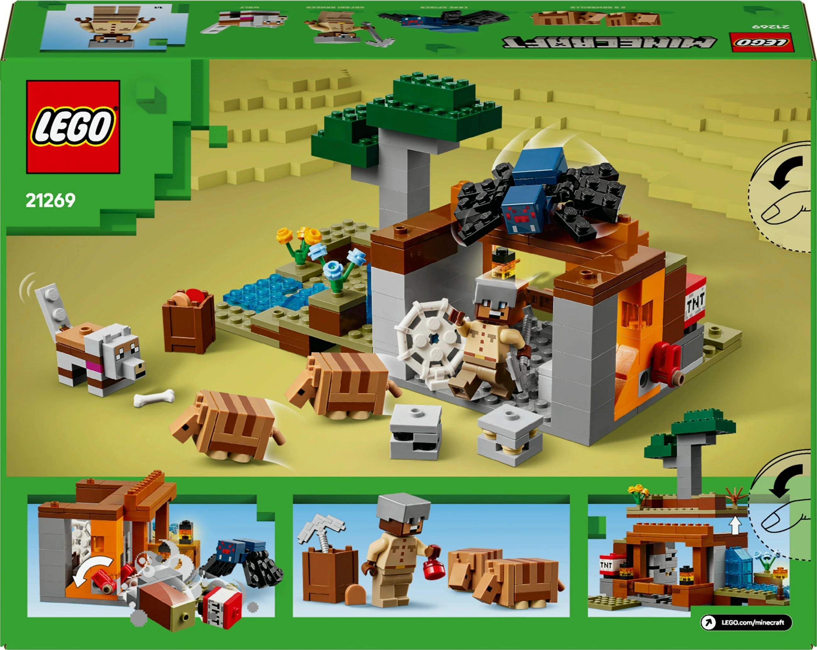 Set gradnje Minecraft 21269, 247 kosov, večbarven
