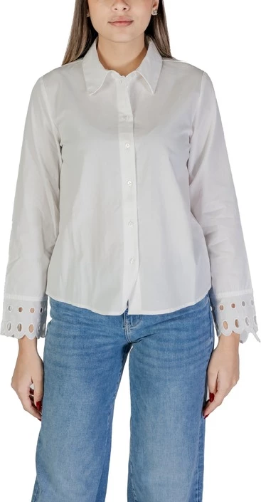 Majica z visokim ovratnikom Jacqueline De Yong, ženska, bela