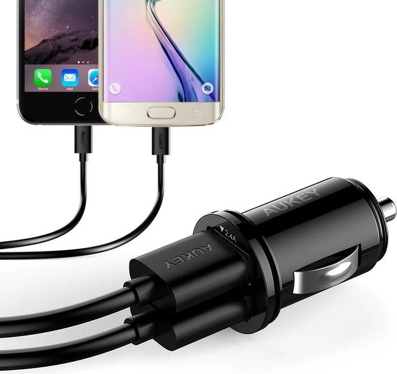 Avtomobilski polnilnik, 2x USB AiPower, 24W, črn AUKEY CC-S1