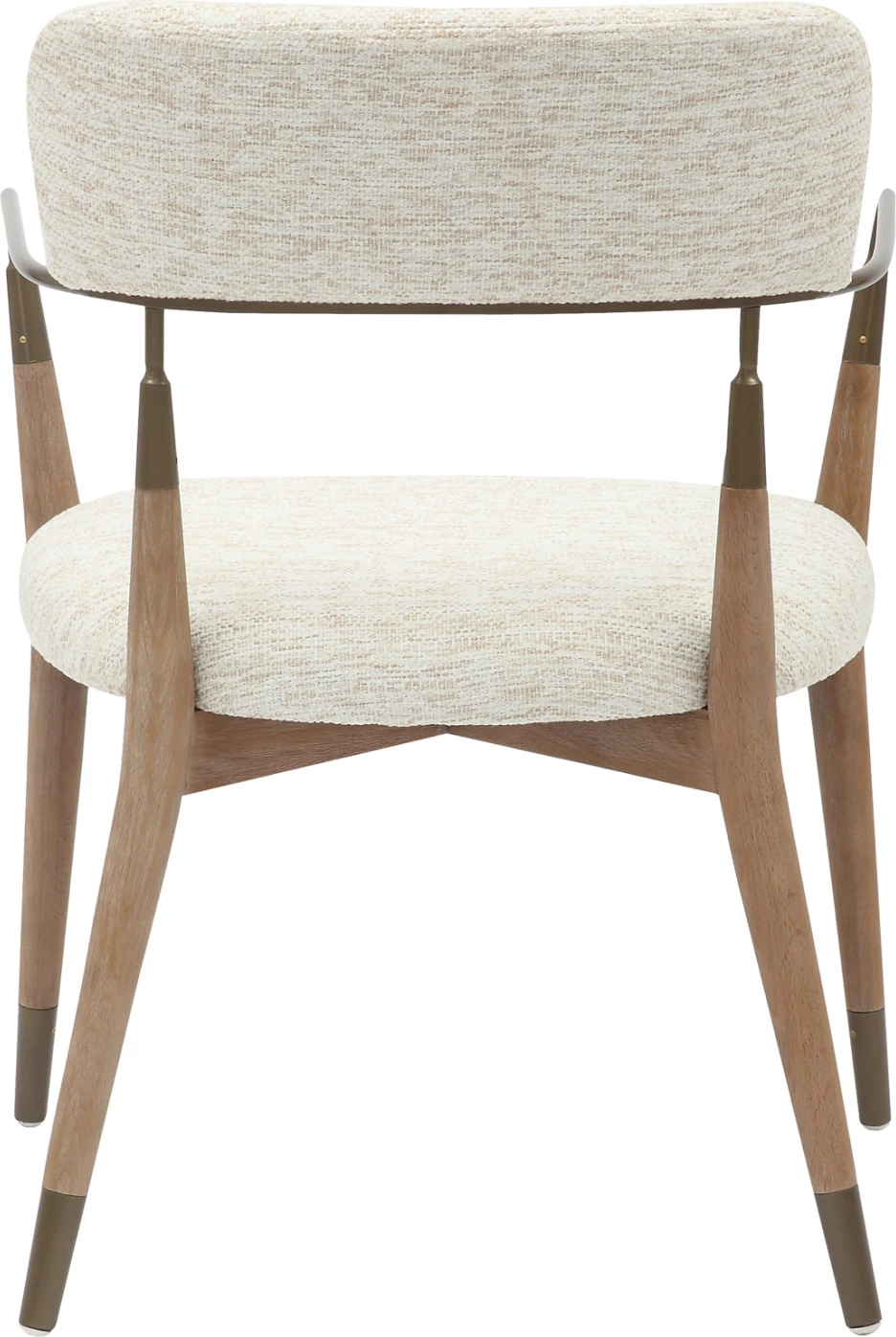 Jedilniški naslanjač ROY FH9978.01 bukove noge-kovinske roke-tkanina v barvi ecru 51x48x77,5Hcm, set 2 kosov