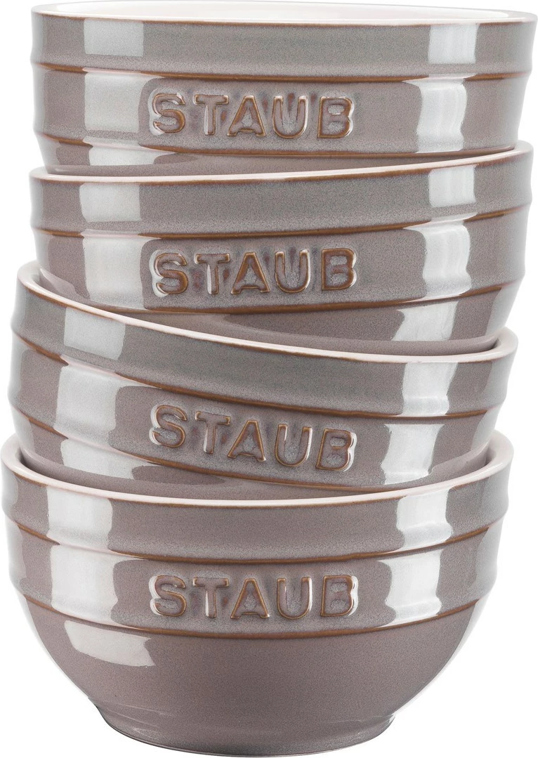 Okrogla skleda, 14 cm, antikno siva, set 4 kosov STAUB