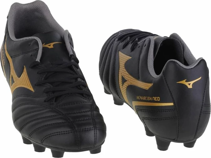 Nogometne kopačke Mizuno Monarcida Neo II FG, črno-zlate, moške