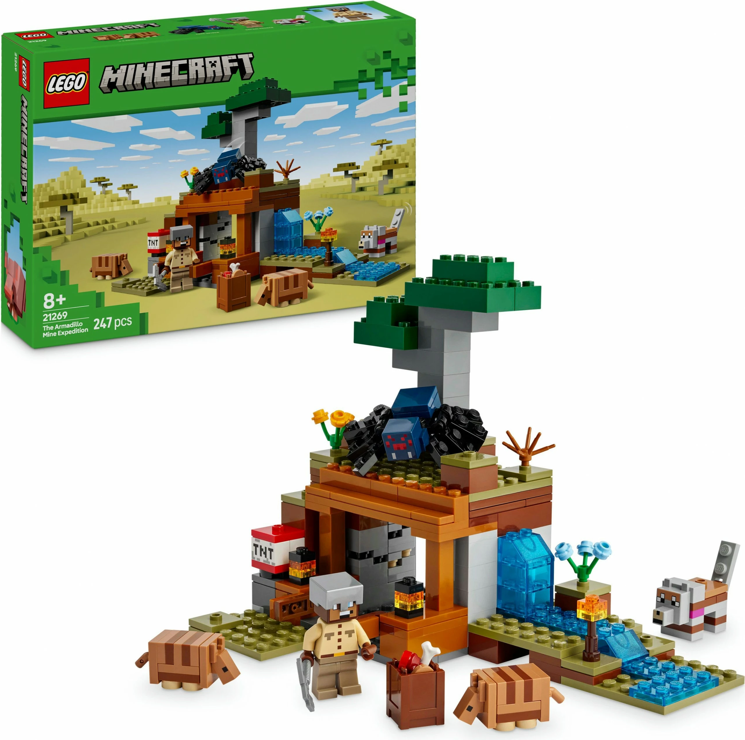 Set gradnje Minecraft 21269, 247 kosov, večbarven