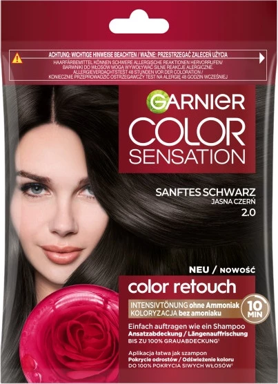 Barvni šampon za ženske Garnier Color Sensation Color Retouch 2.0 Light Black, 1 kos