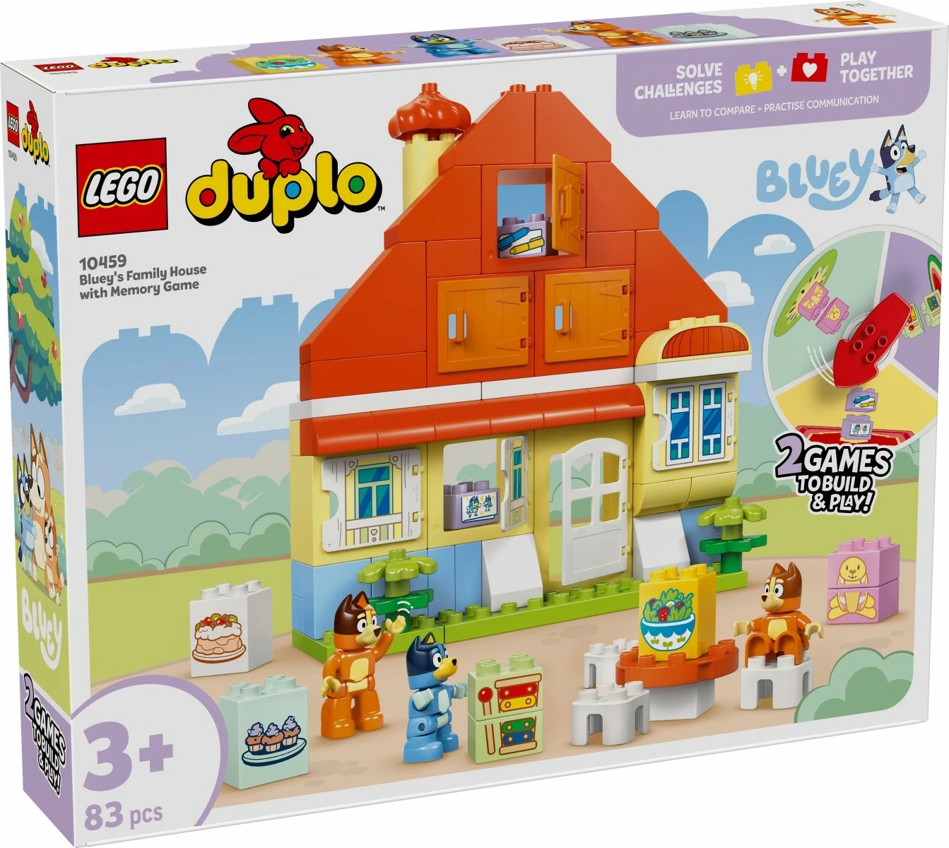 Sestavljiv set Hiša družine Bluey z igro spomina, LEGO DUPLO, 83 kosov