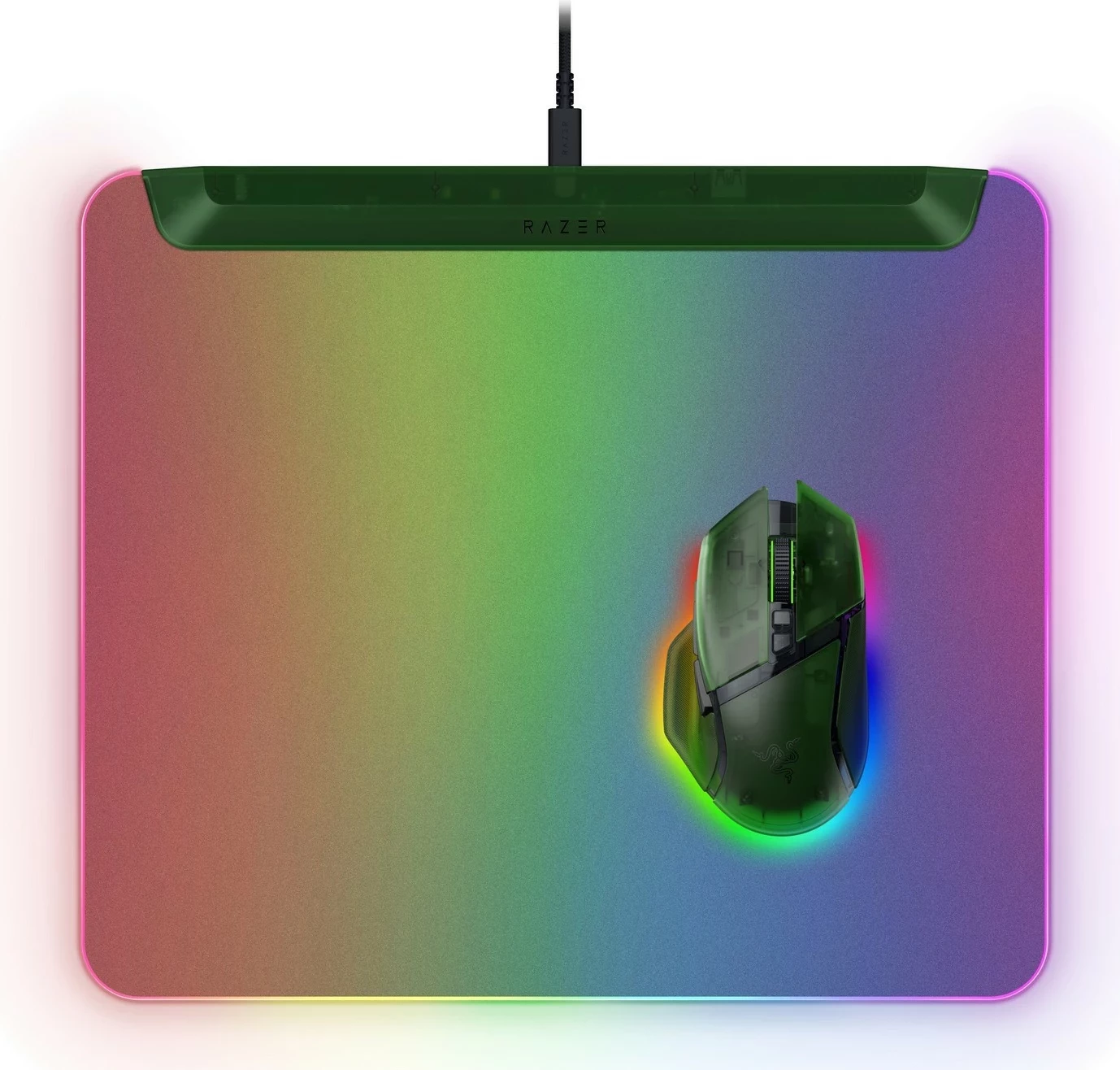 Podloga za miško z osvetlitvijo Razer Firefly V2 Pro, plastika, Phantom Green
