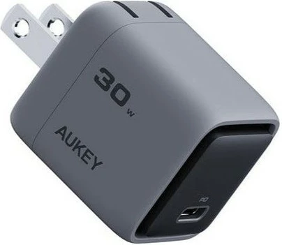 Kompakten 30W polnilec Comet Mini AUKEY, 1 port, siv