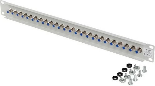 Patch panel, 24 priključkov, 19-palčni, tip F, siv Lanberg PPRF-R624-S