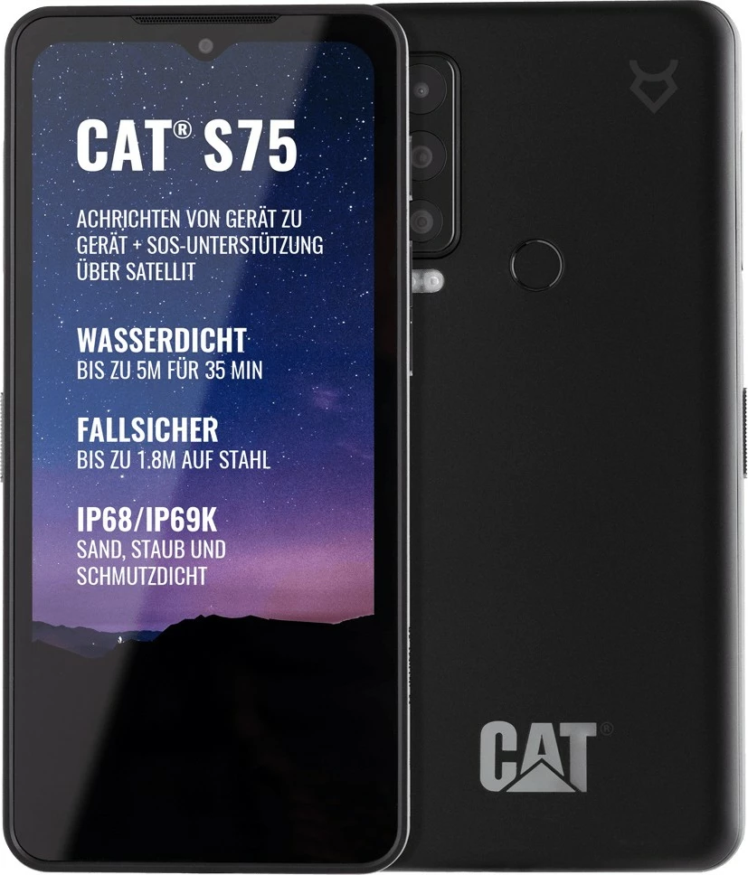 Robusten pametni telefon Caterpillar CAT S75, 6 GB, 128 GB, 50 MP, Android 12, črn