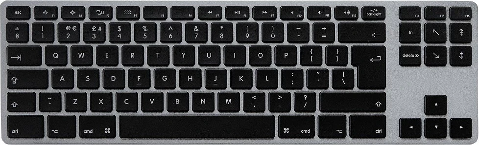 Kompakten Mac tenkeyless RGB tipkovnica Matias, siva