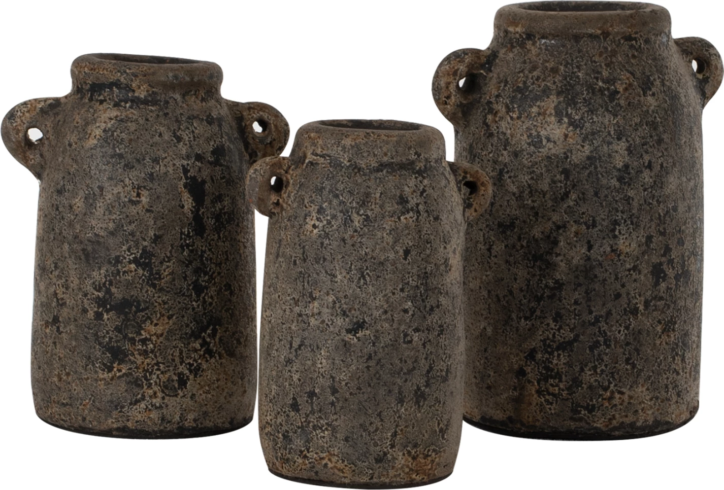 Dekorativne vaze 3 kosi FH7710 starinsko siva terakota