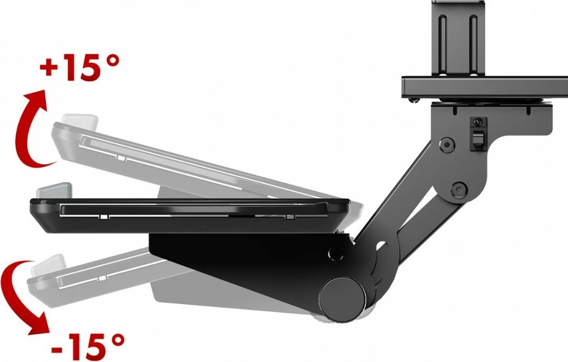Držalo za tipkovnico, nastavljivo, pod mizo, črno Maclean MC-156 B