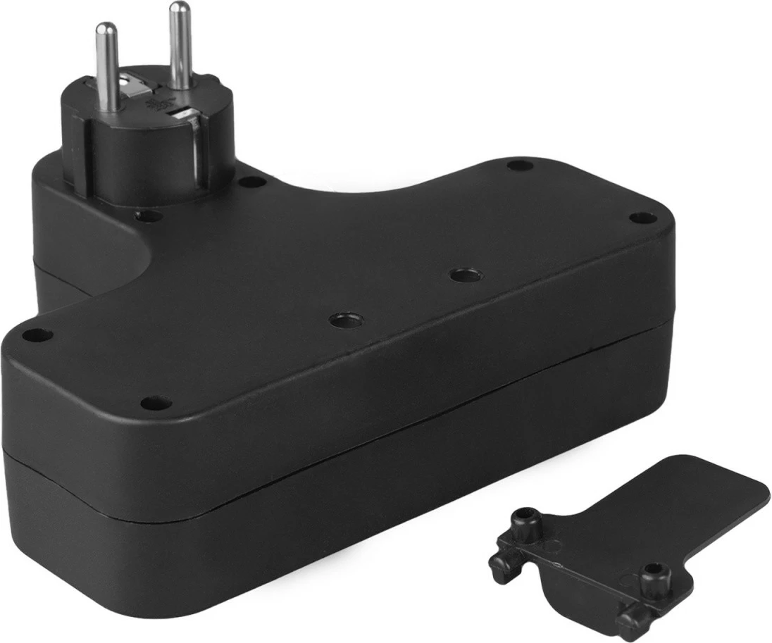 Večvtičnica z vgrajenim stikalom, Maclean MCE224E, 4 vtičnice, črna