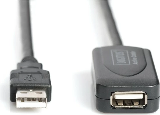 Podaljševalni USB kabel 2.0 Digitus DA-73102, 20 m, črn