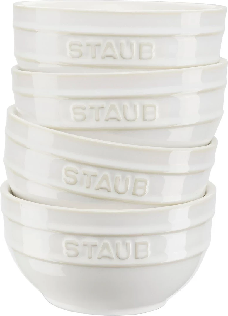 Okrogli krožniki iz porcelana, STAUB 40508-149-0, 14 cm, slonokoščena, 4 kosi