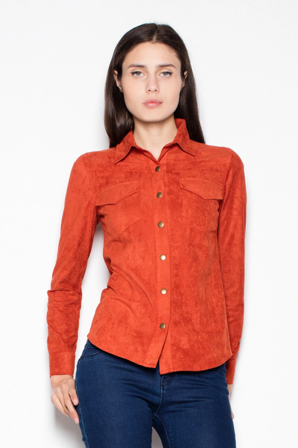 Majica z dolgimi rokavi Venaton 77463, rjava