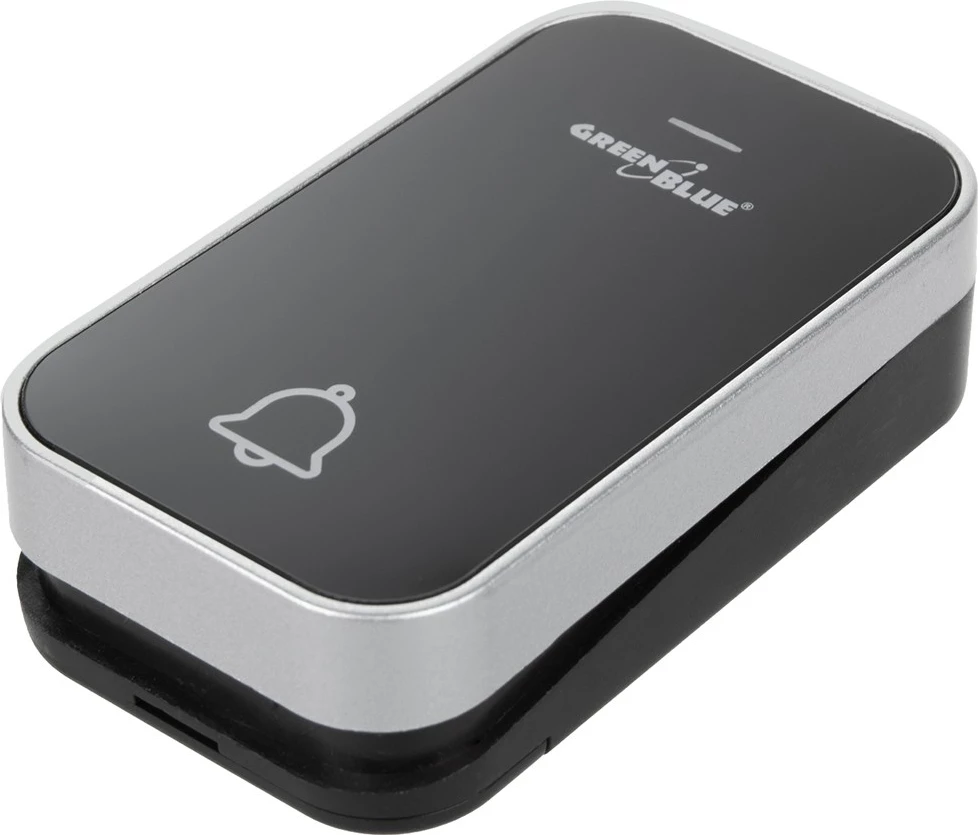 Brezžični zvonec za vrata brez baterij, GreenBlue GB157 B, IP44, črn