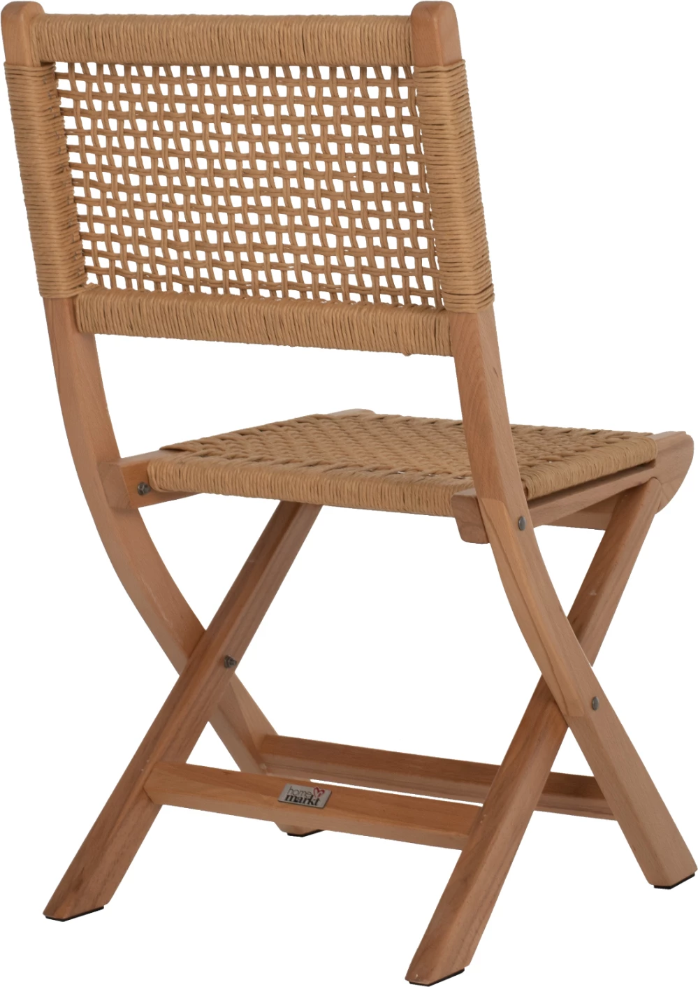 Zložljiv stol iz bukovega lesa in vrvi v naravni barvi 47x58x84Hcm.FH9411.01