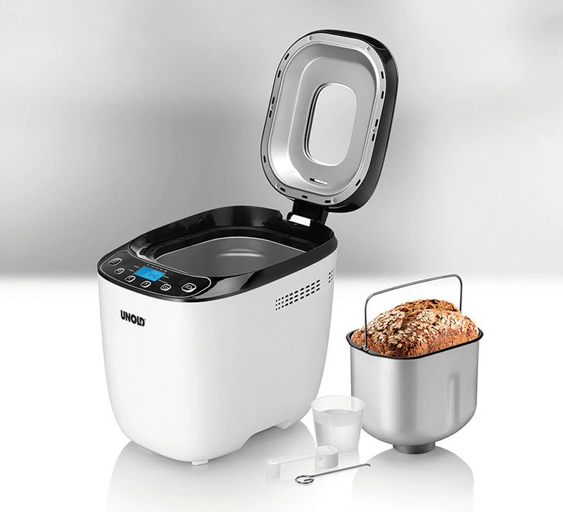 Peka kruha, programabilni timer, kontrola zapečenosti, ogrevanje, pogledno okno, UNOLD 68010, 1 kg, bela